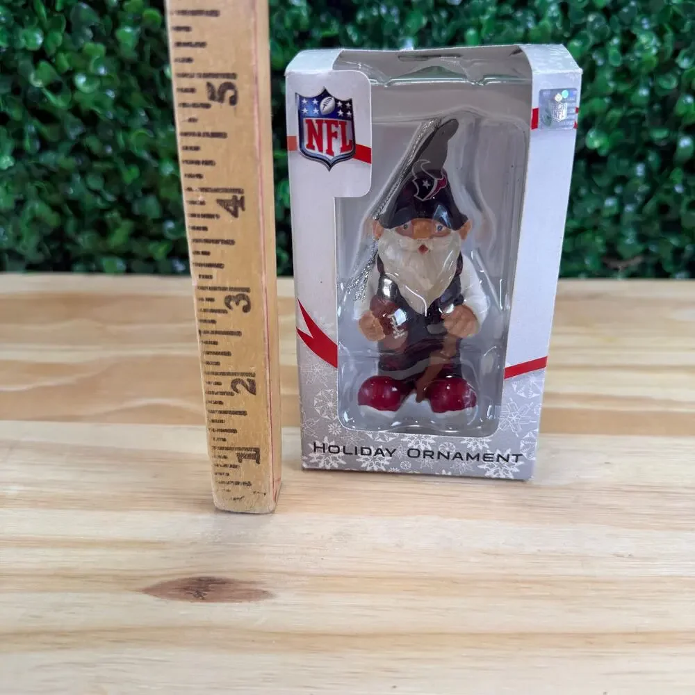 NIB Houston Texans Christmas Ornament NFL Gnome Football Holiday Elf
